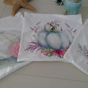 Farmhouse Aqua Pumpkin Pillow covers # 3
